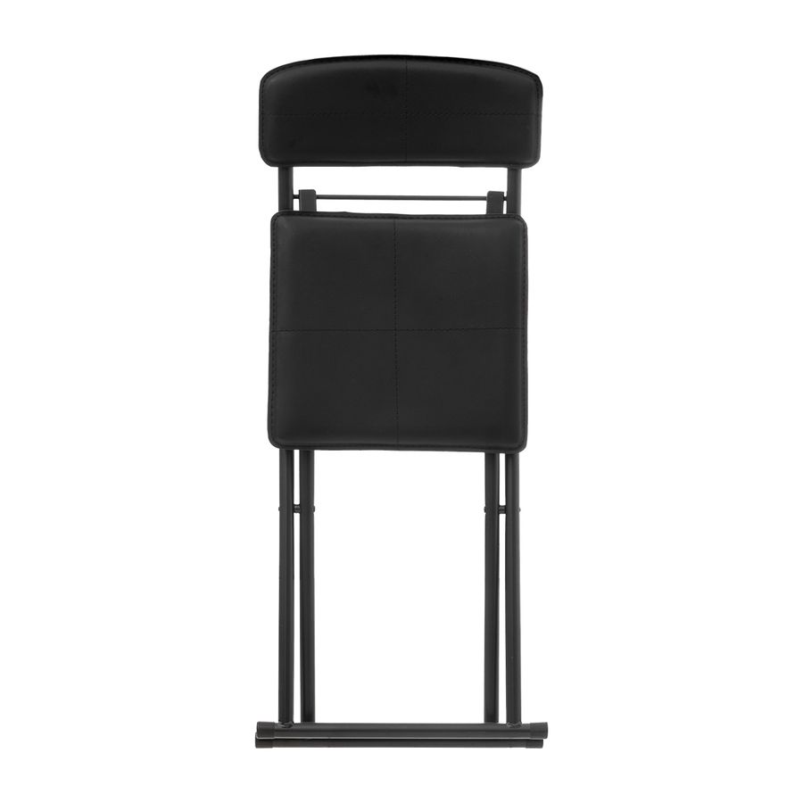 Chaise pliante simili cuir, noir 