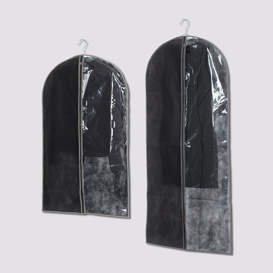 Lot de 2 housses vêtements grand modèle, noir Dressy