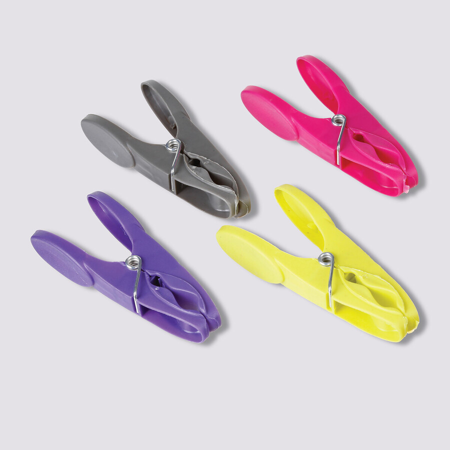 Lot de 32 pinces à linge, 4 couleurs 