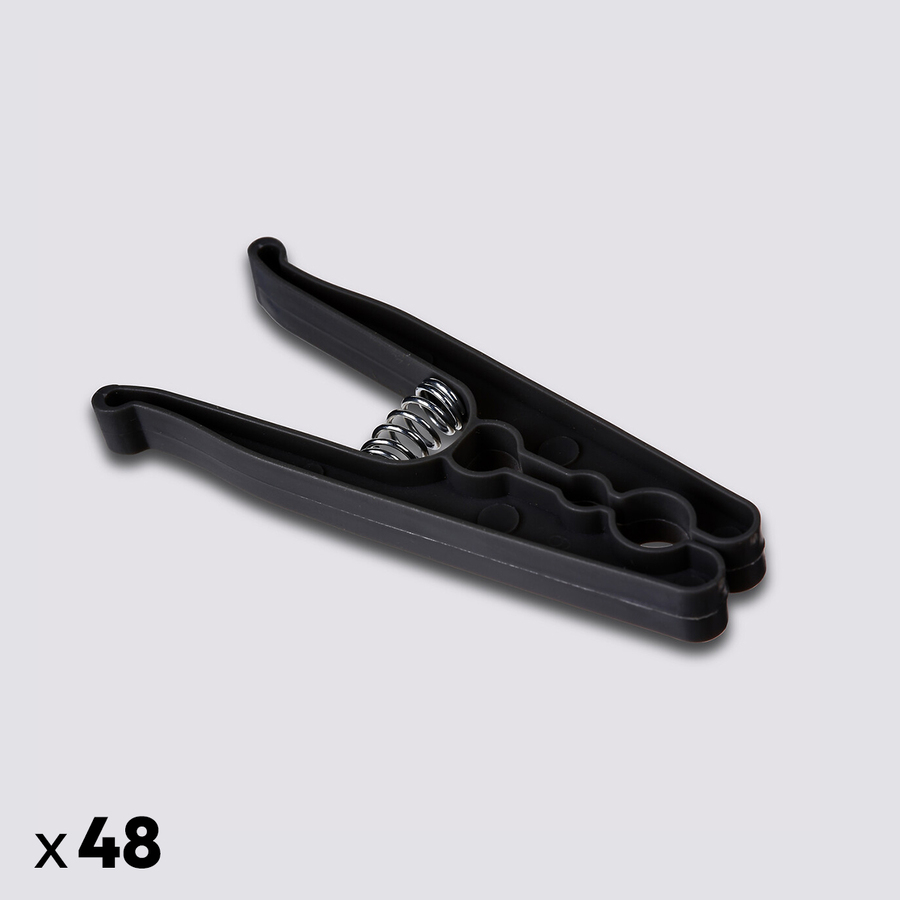 Lot de 48 pinces à linge, noir 