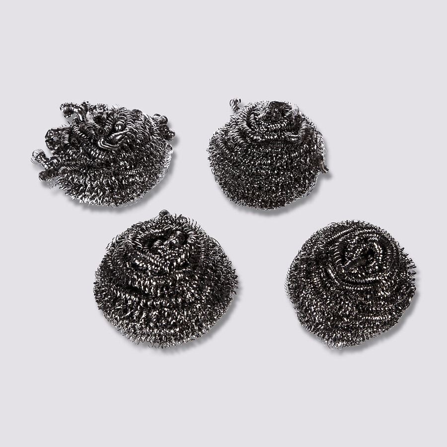 4 tampons à récurer, acier 
