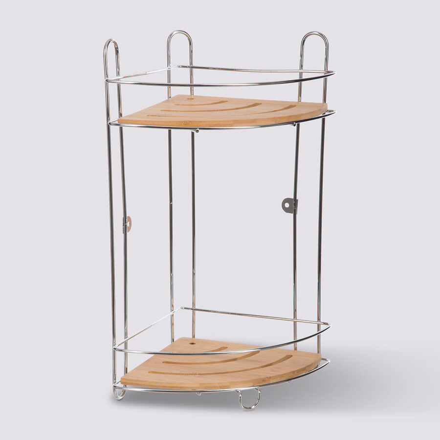 Étagère d'angle 2 niveaux Venterra bambou