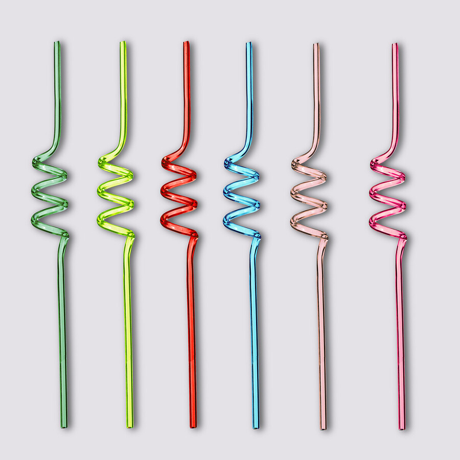 Lot de 6 pailles colorées