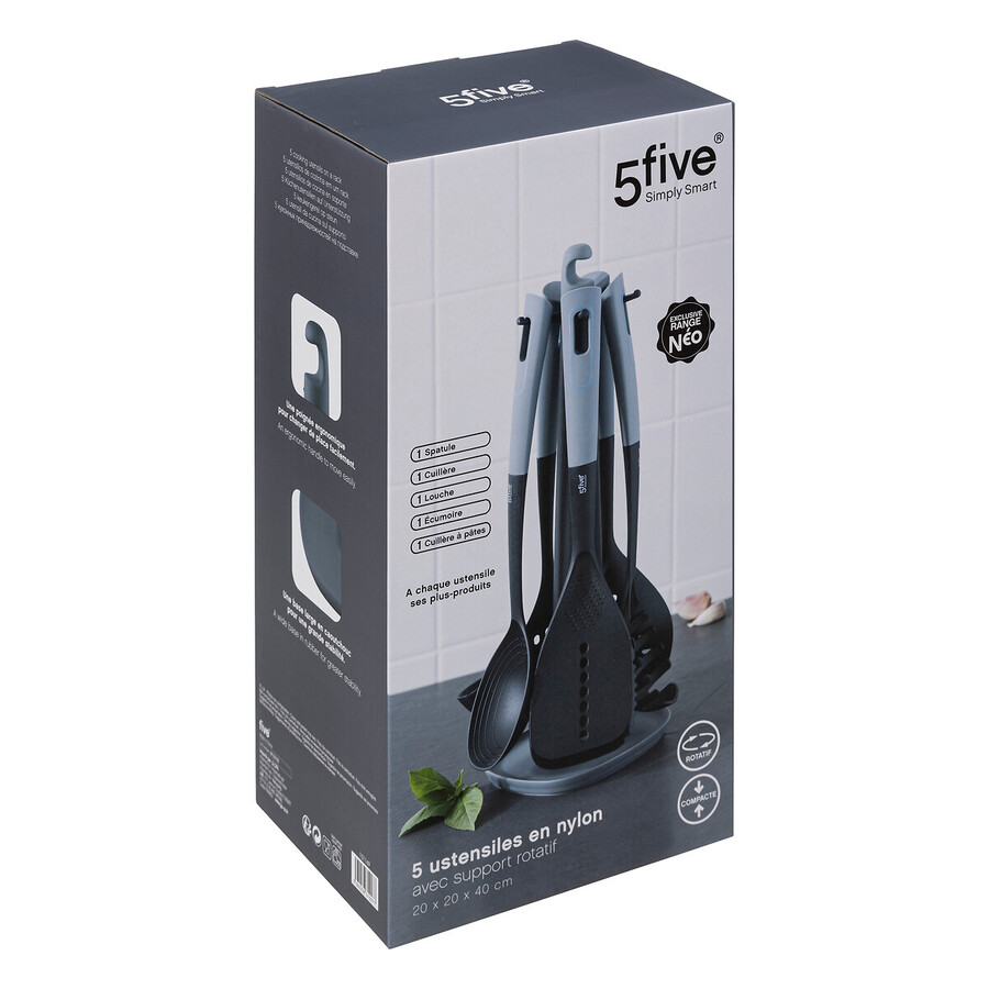Lot de 5 ustensiles avec support Néo