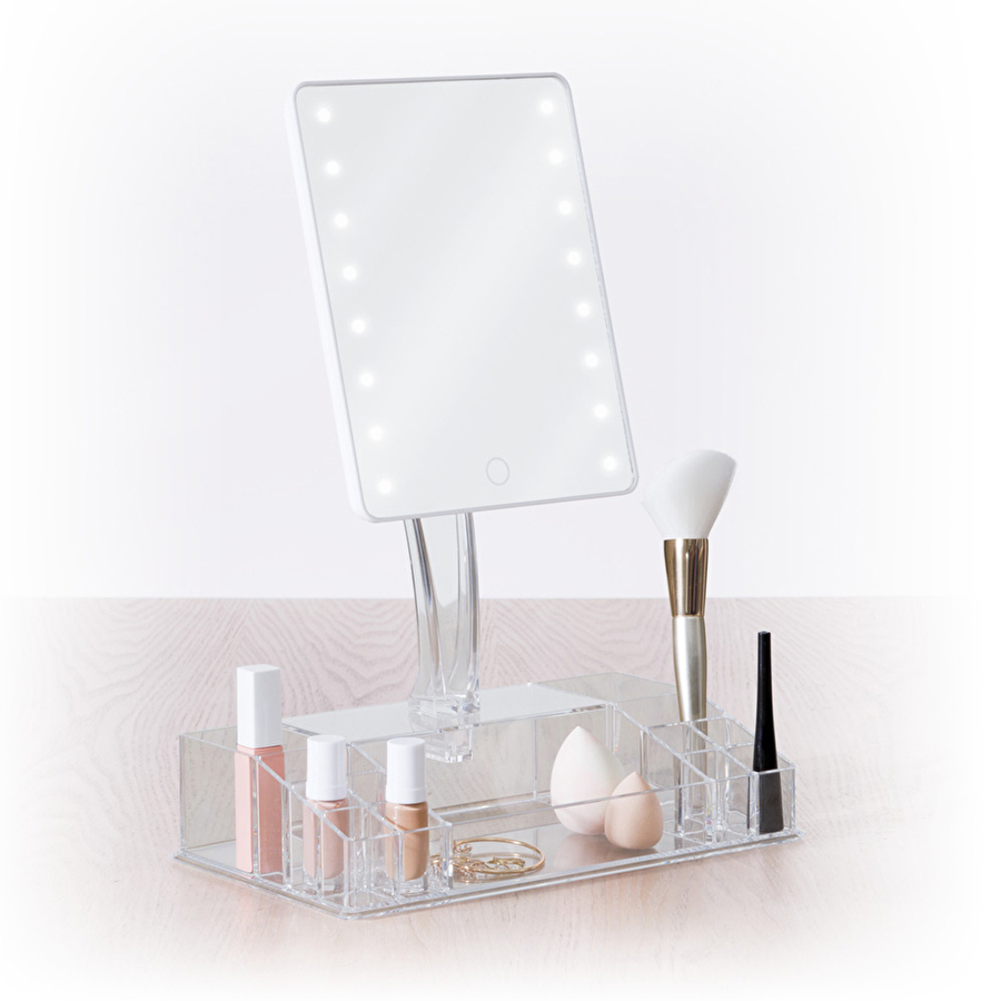 Miroir led 14 compartiments, transparent Selena