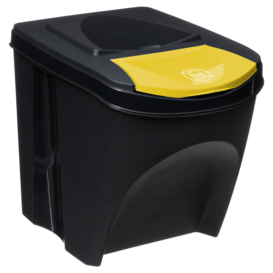 Lot de 3 poubelles de tri sélectif en plastique 25l 