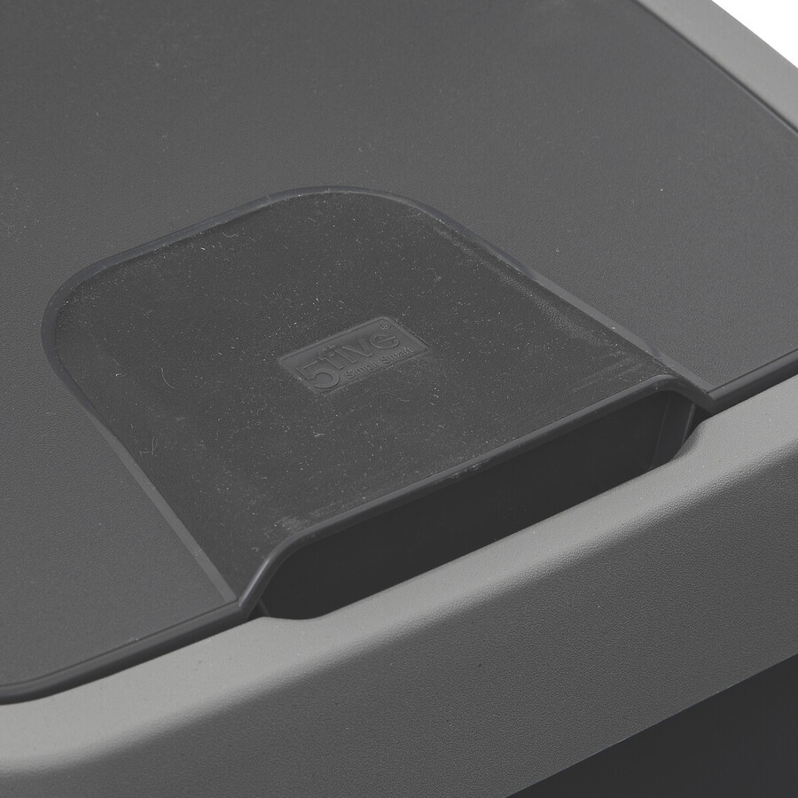 Poubelle rectangulaire à 2 ouvertures plastique 25l, gris 