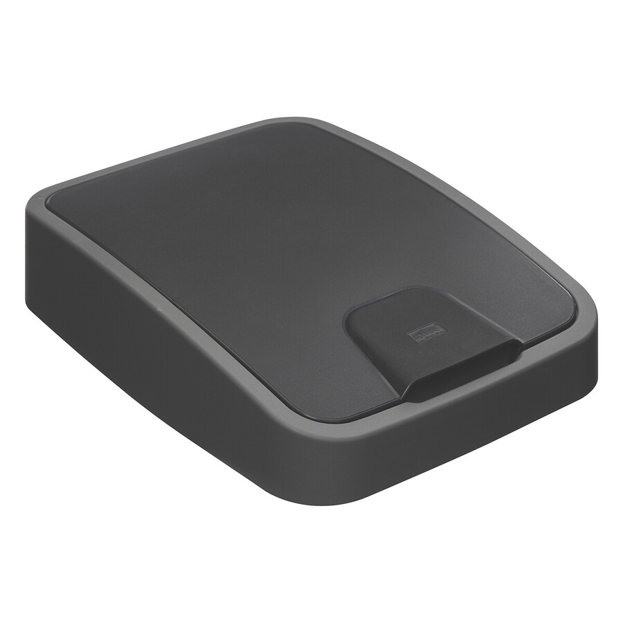 Poubelle rectangulaire à 2 ouvertures plastique 25l, gris 