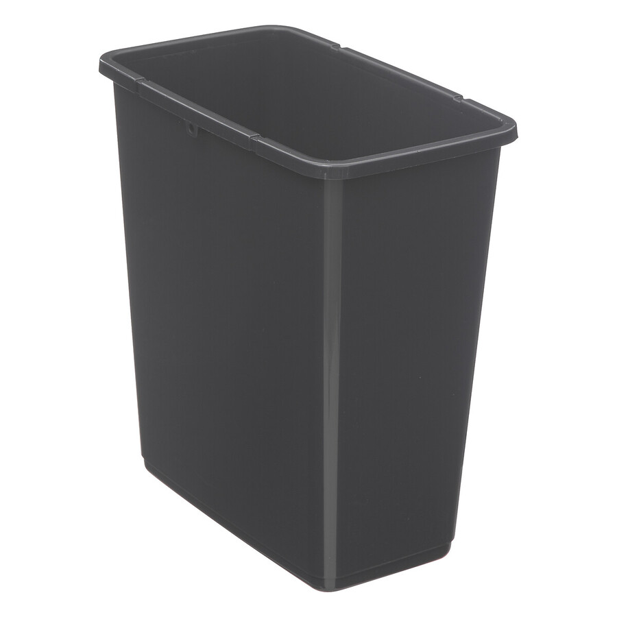 Poubelle rectangulaire à 2 ouvertures plastique 45l, gris 