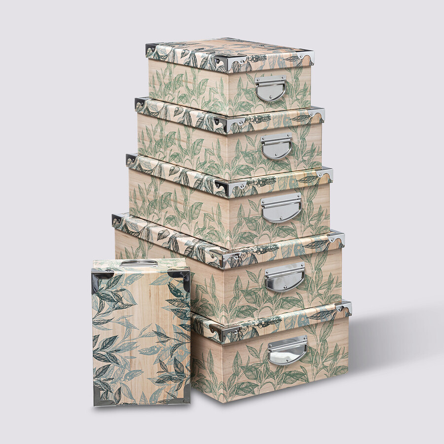 6 boîtes coin métal, mutlcolore Box'