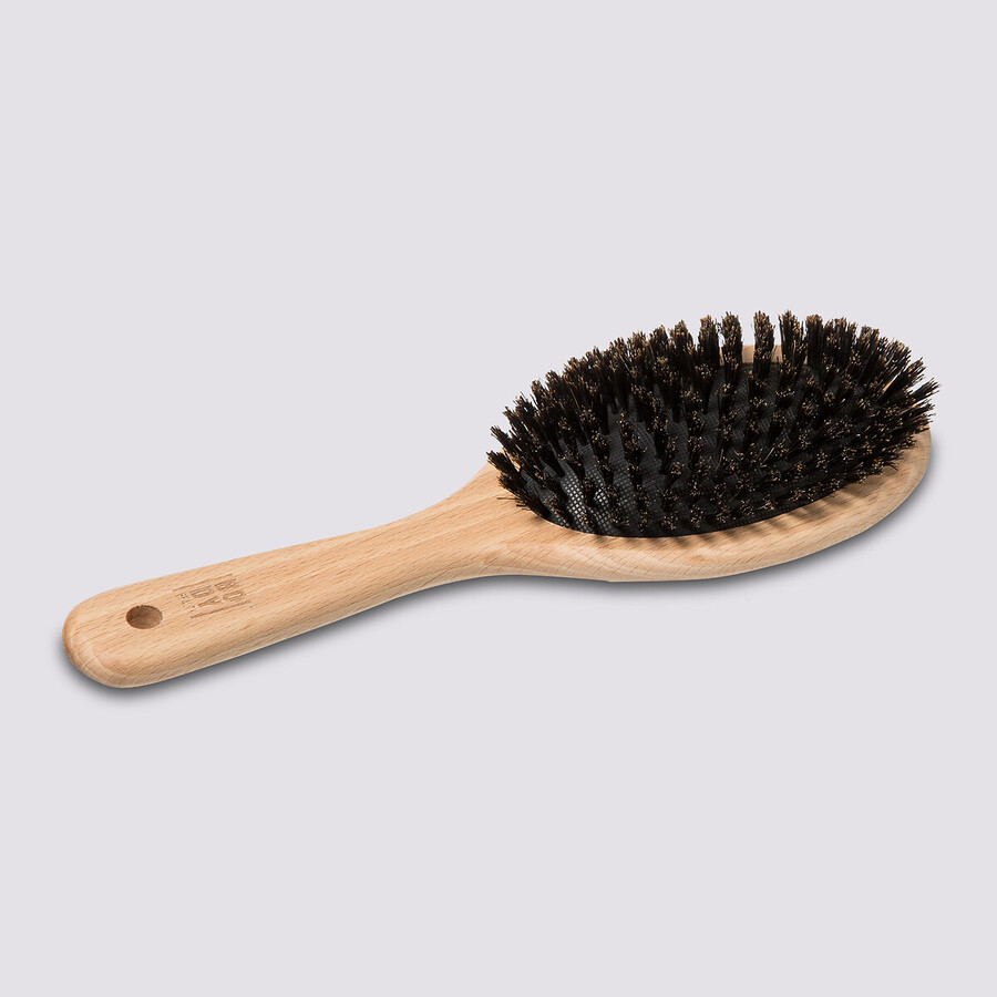Brosse à cheveux ovale bois, poils de sanglier 