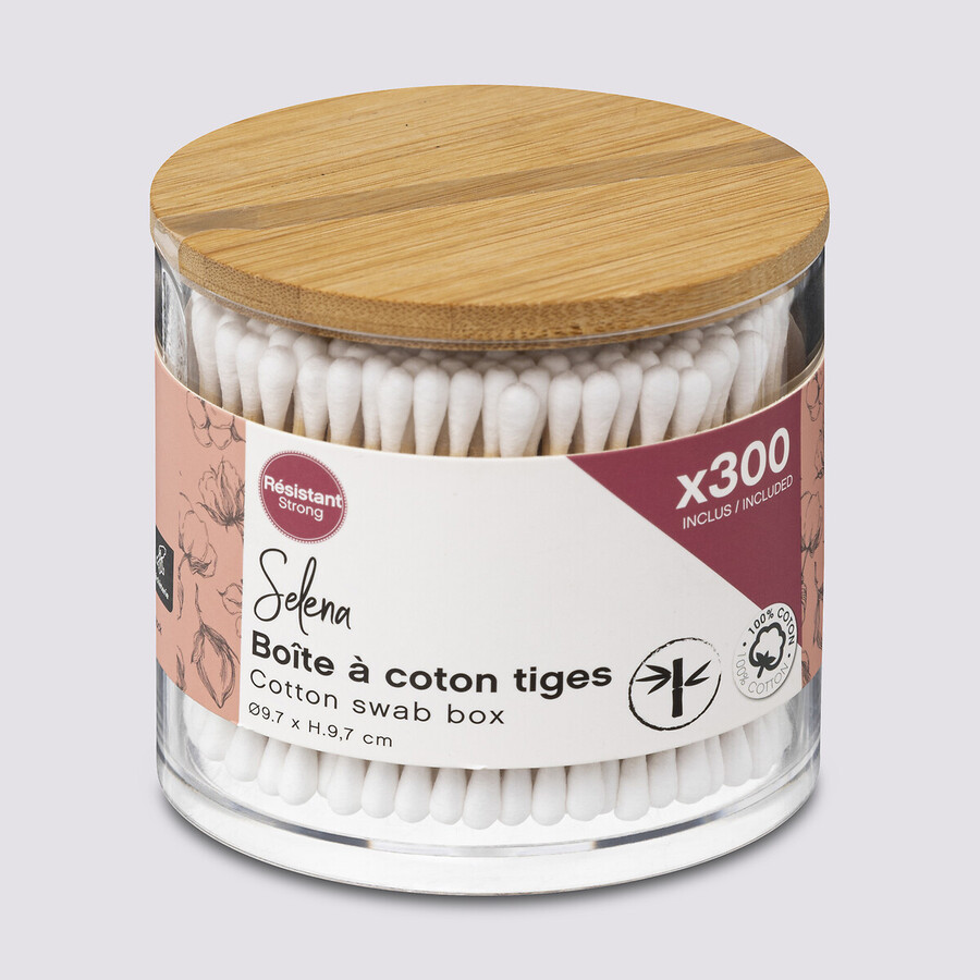 Boîte 300 cotons-tiges, bambou Selena bambou