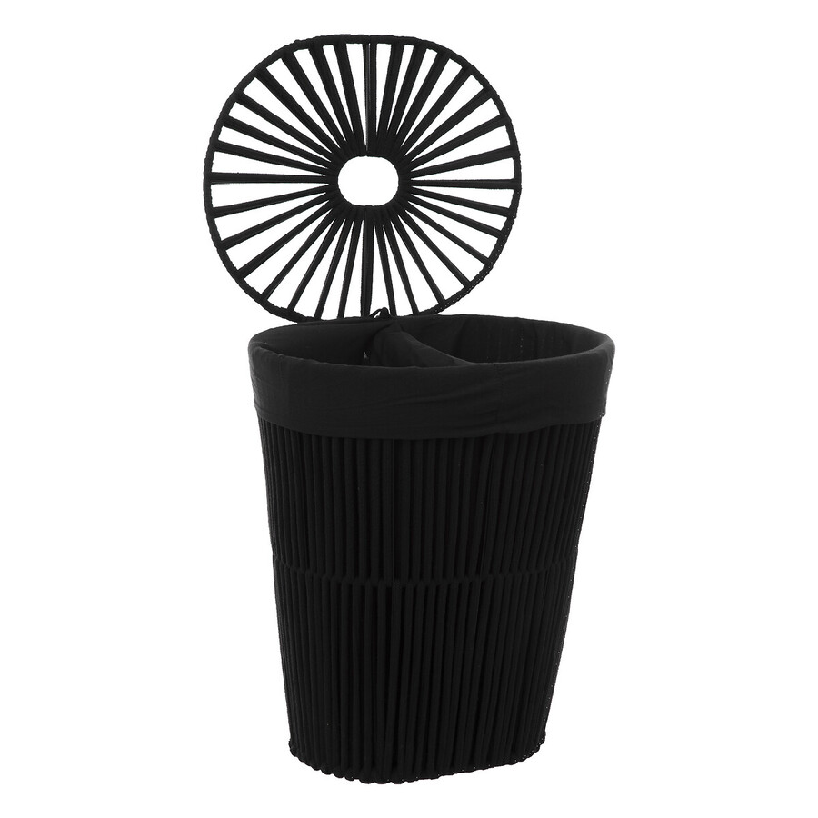 Panier à linge double 40l, noir Manille