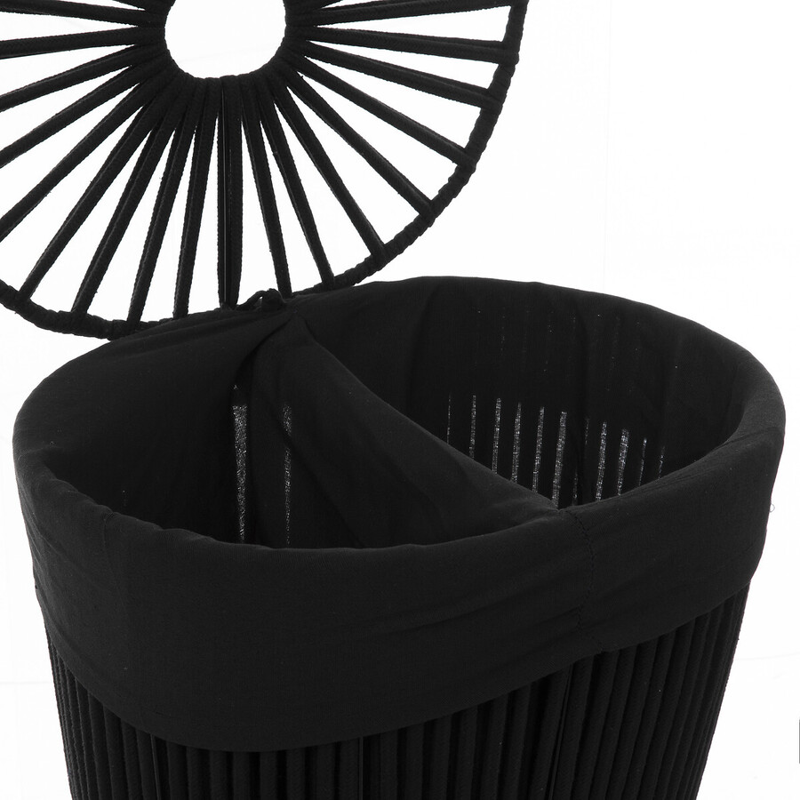 Panier à linge double 40l, noir Manille