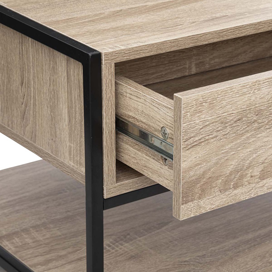 Table basse, effet chêne naturel Aliaj