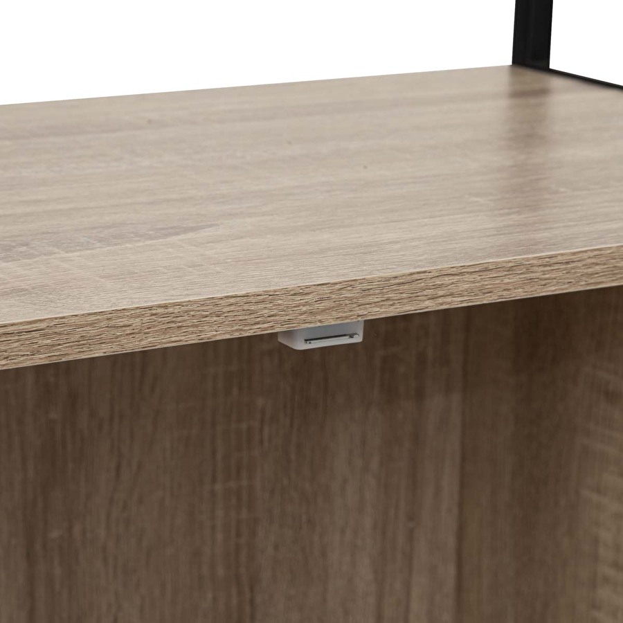 Étagère bibliothèque 2 niveaux, effet chêne naturel Aliaj