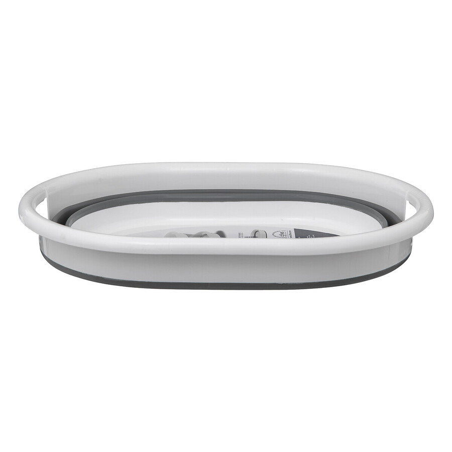 Corbeille à linge pliable 21l - gris, blanc 