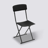 Chaise pliante simili cuir, noir 