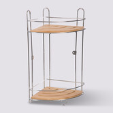 Étagère d'angle 2 niveaux Venterra bambou