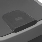 Poubelle rectangulaire à 2 ouvertures plastique 25l, gris 