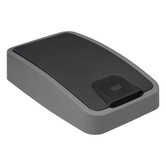 Poubelle rectangulaire à 2 ouvertures plastique 45l, gris 