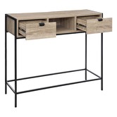 Console 2 tiroirs - effet bois, noir Aliaj