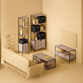 Table basse, effet chêne naturel Aliaj