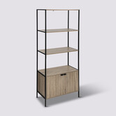 Étagère bibliothèque 2 niveaux, effet chêne naturel Aliaj