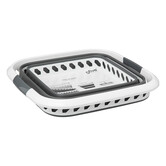 Corbeille à linge pliable 40l - gris, blanc 