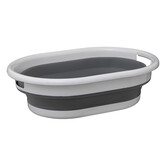 Corbeille à linge pliable 21l - gris, blanc 