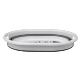 Corbeille à linge pliable 21l - gris, blanc 