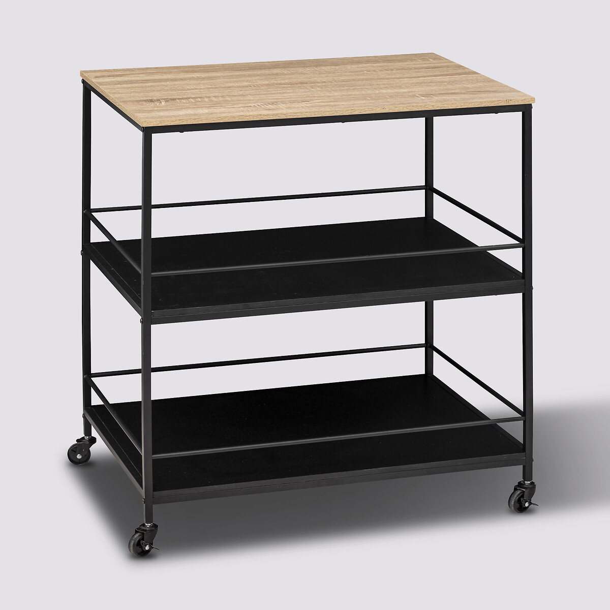 Desserte grand modèle 2 niveaux, noir Aliaj