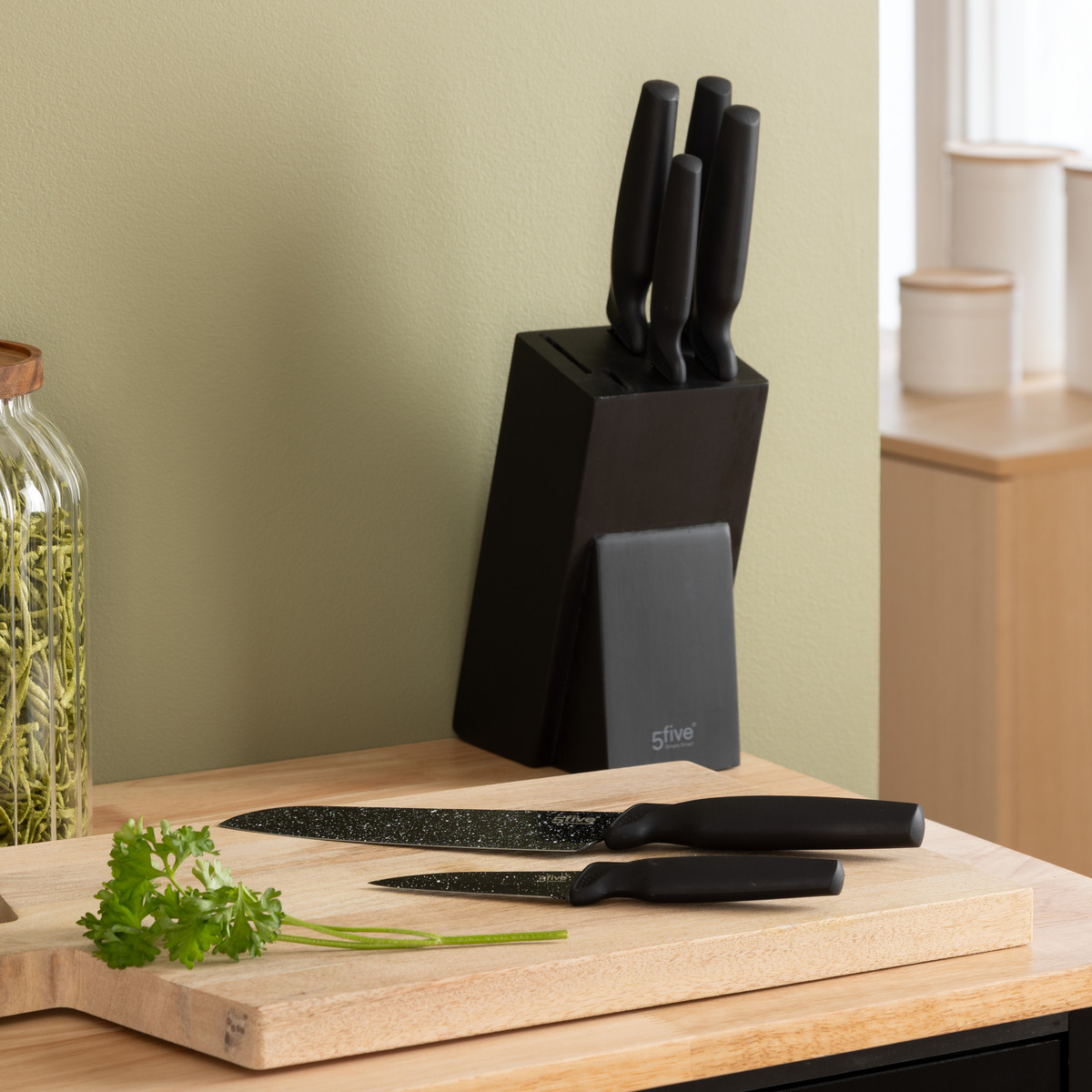 Bloc 6 couteaux, noir 