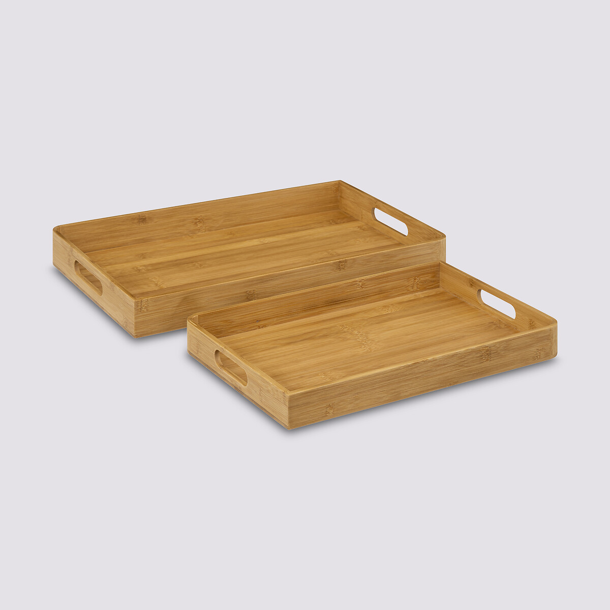 Lot de 2 plateaux de service Bambou