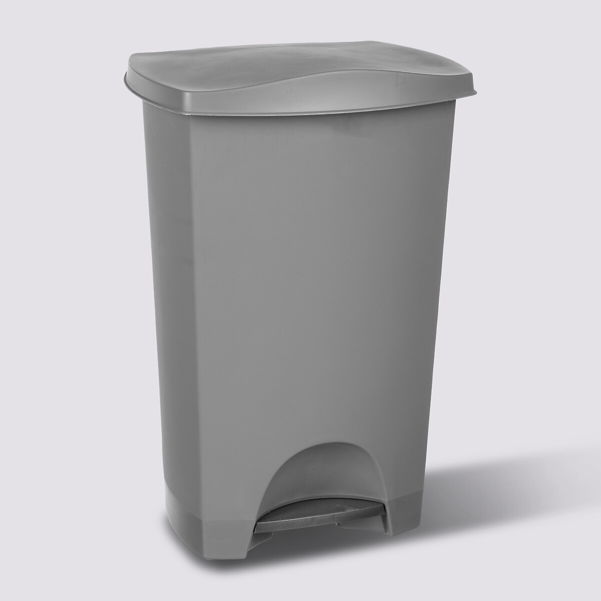 Poubelle rectangulaire à pédale plastique 42l, gris 
