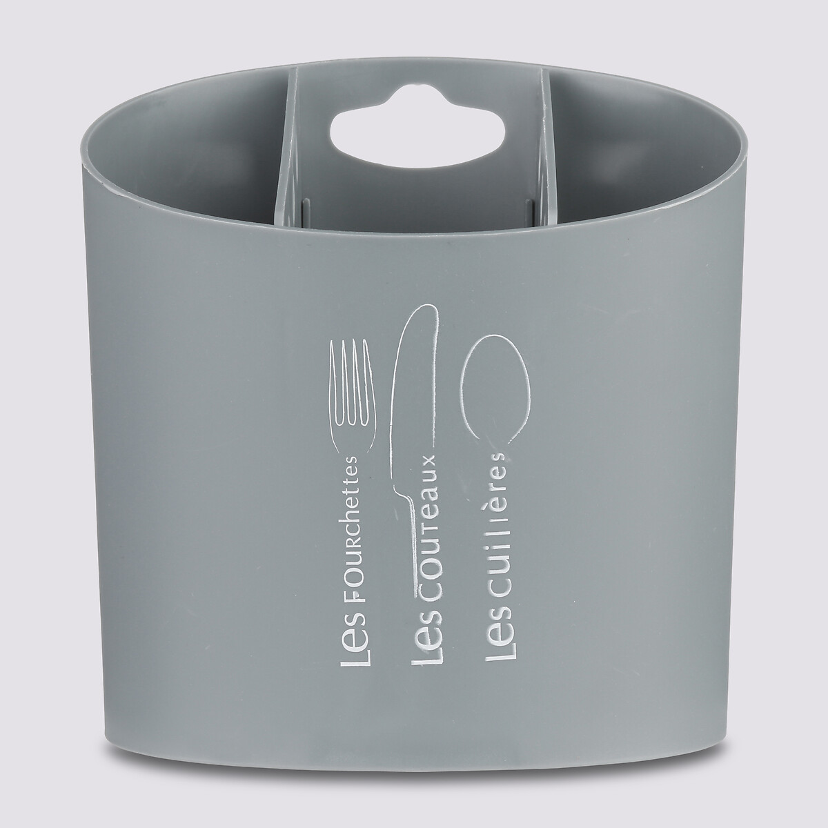 Égouttoir à couverts 3 compartiments, gris 