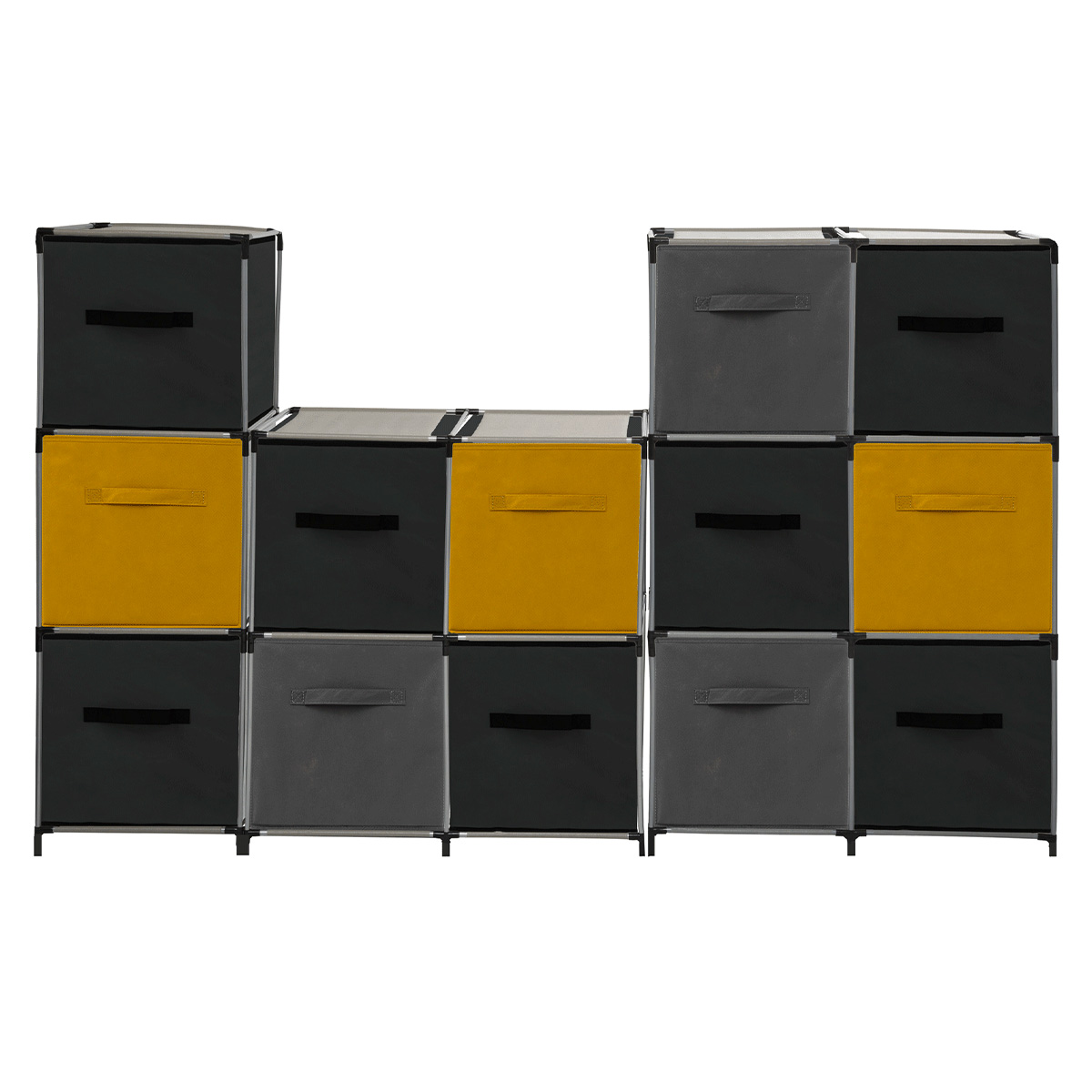 Panier tissu 31x31 cm, jaune moutarde Mix'n modul