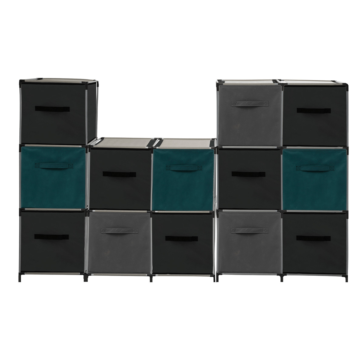 Panier tissu 31x31 cm, bleu pétrole Mix'n modul