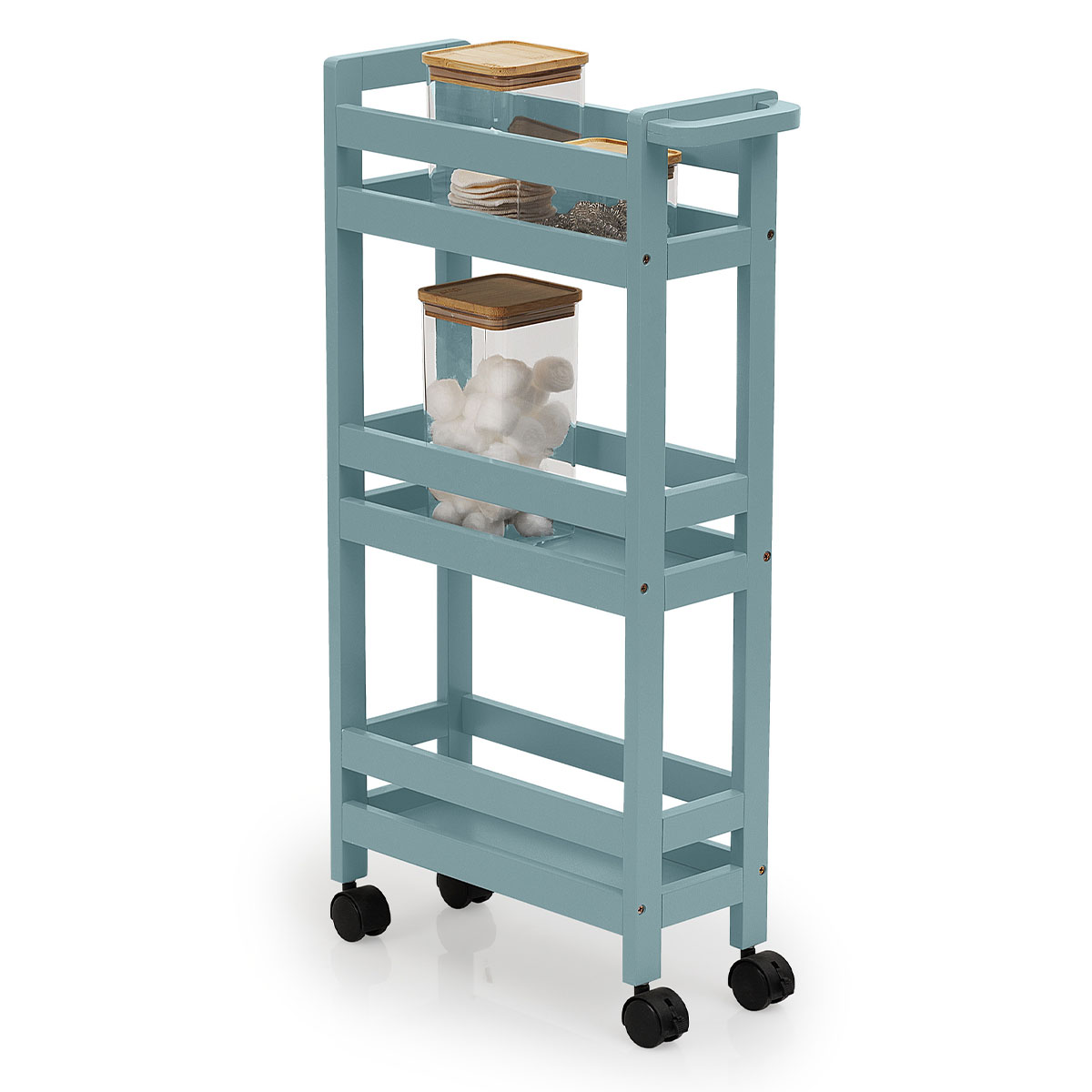 Desserte à roulettes 3 niveaux, bleu artic Colorama