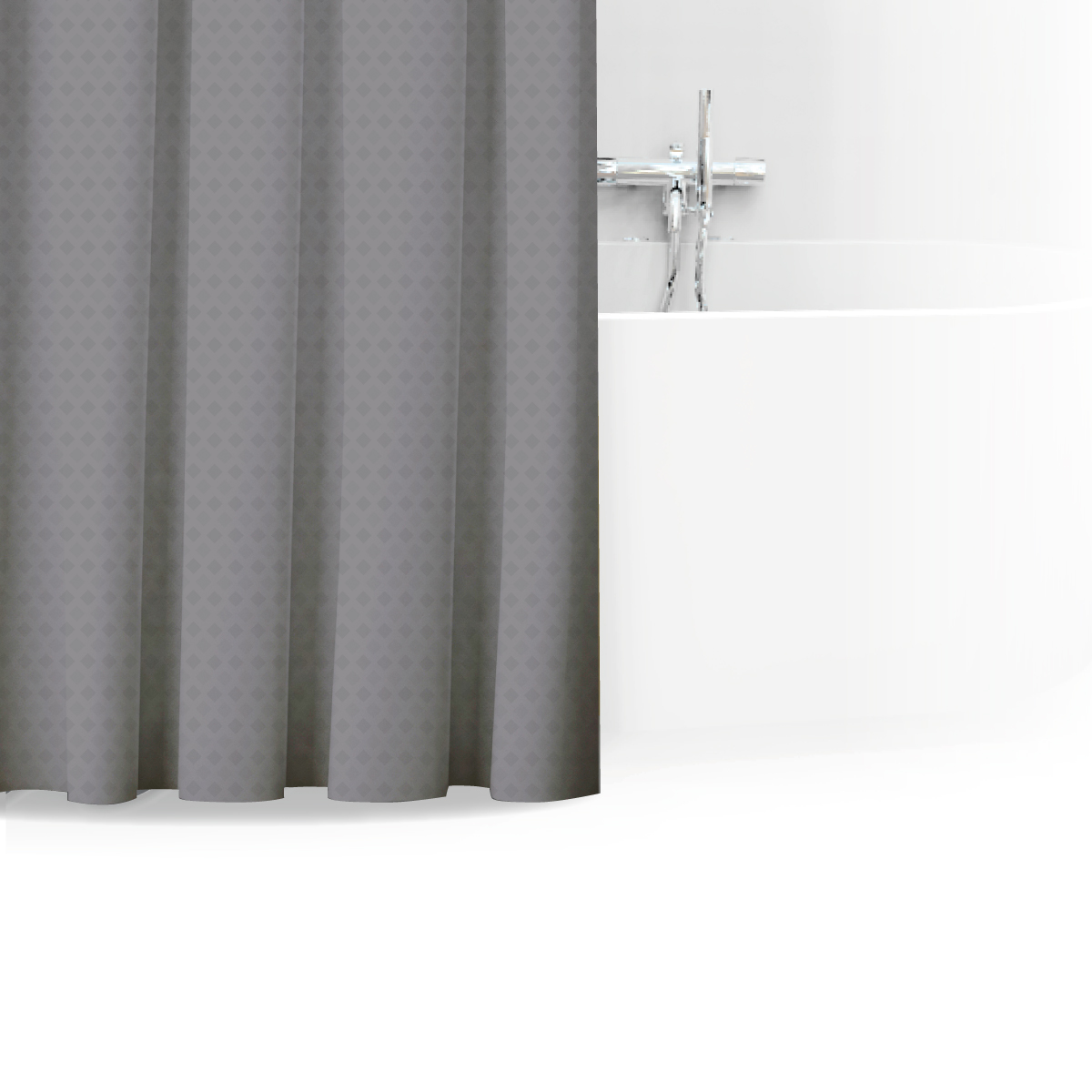 Rideau de douche 180x200cm, gris Modern color