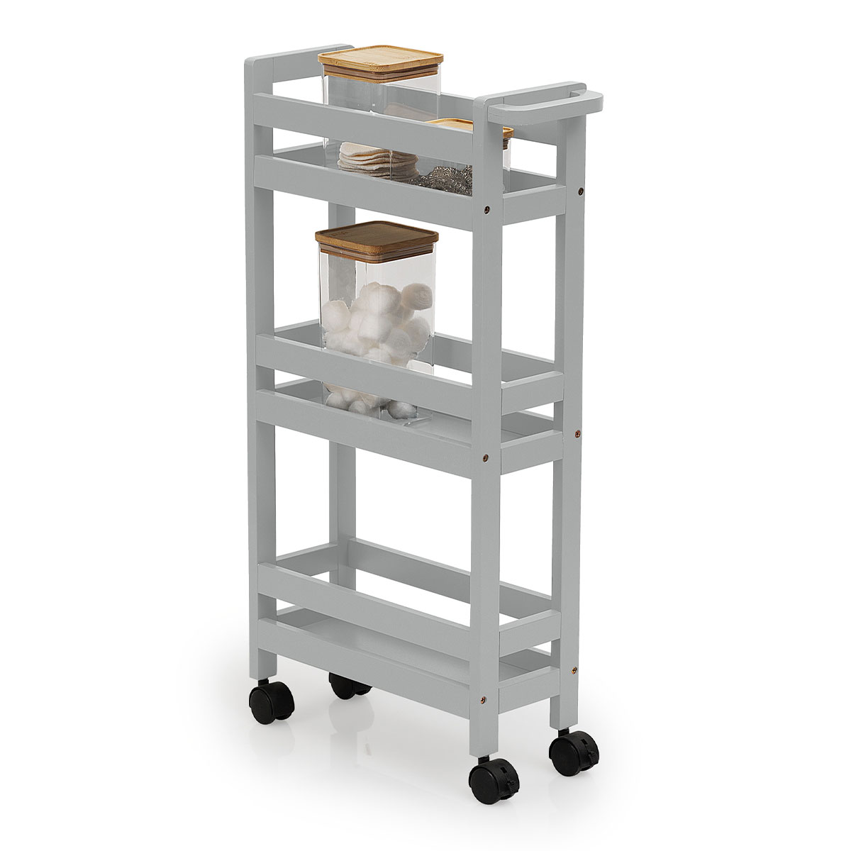 Desserte à roulettes 3 niveaux, gris béton Colorama