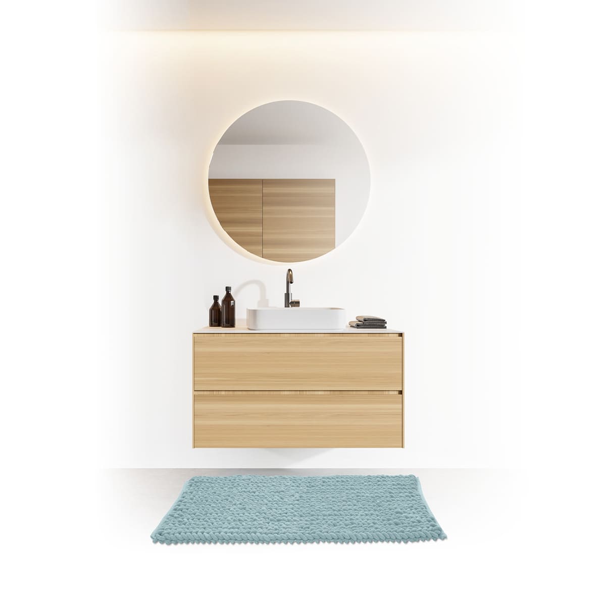 Tapis de bain 50x75 cm, bleu artic Colorama