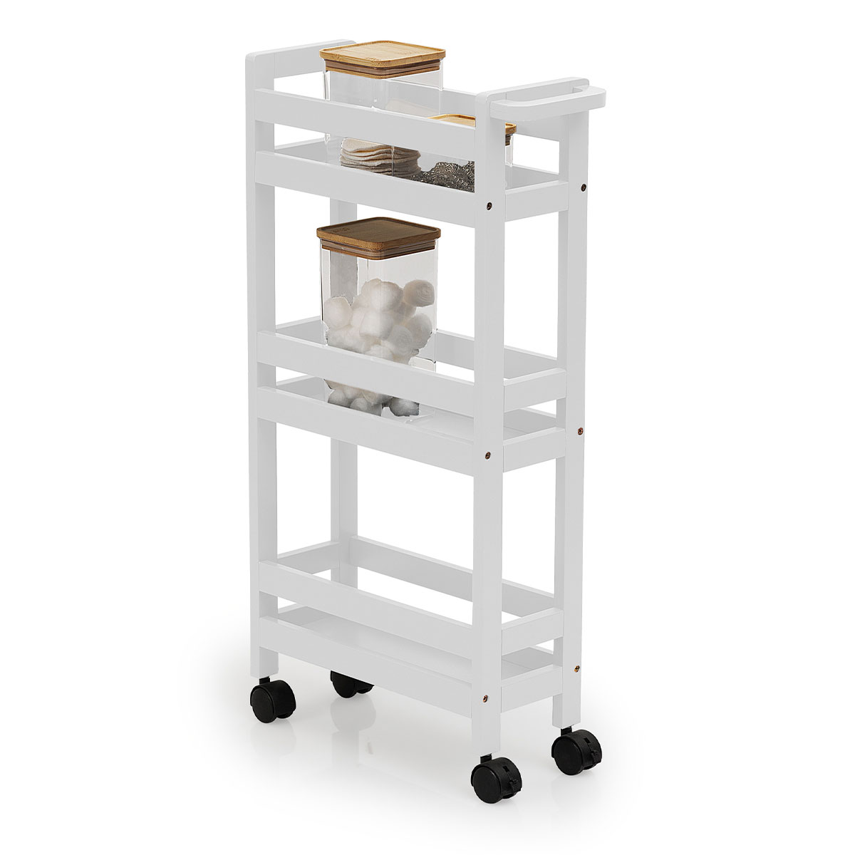 Desserte à roulettes 3 niveaux, blanc coton Colorama