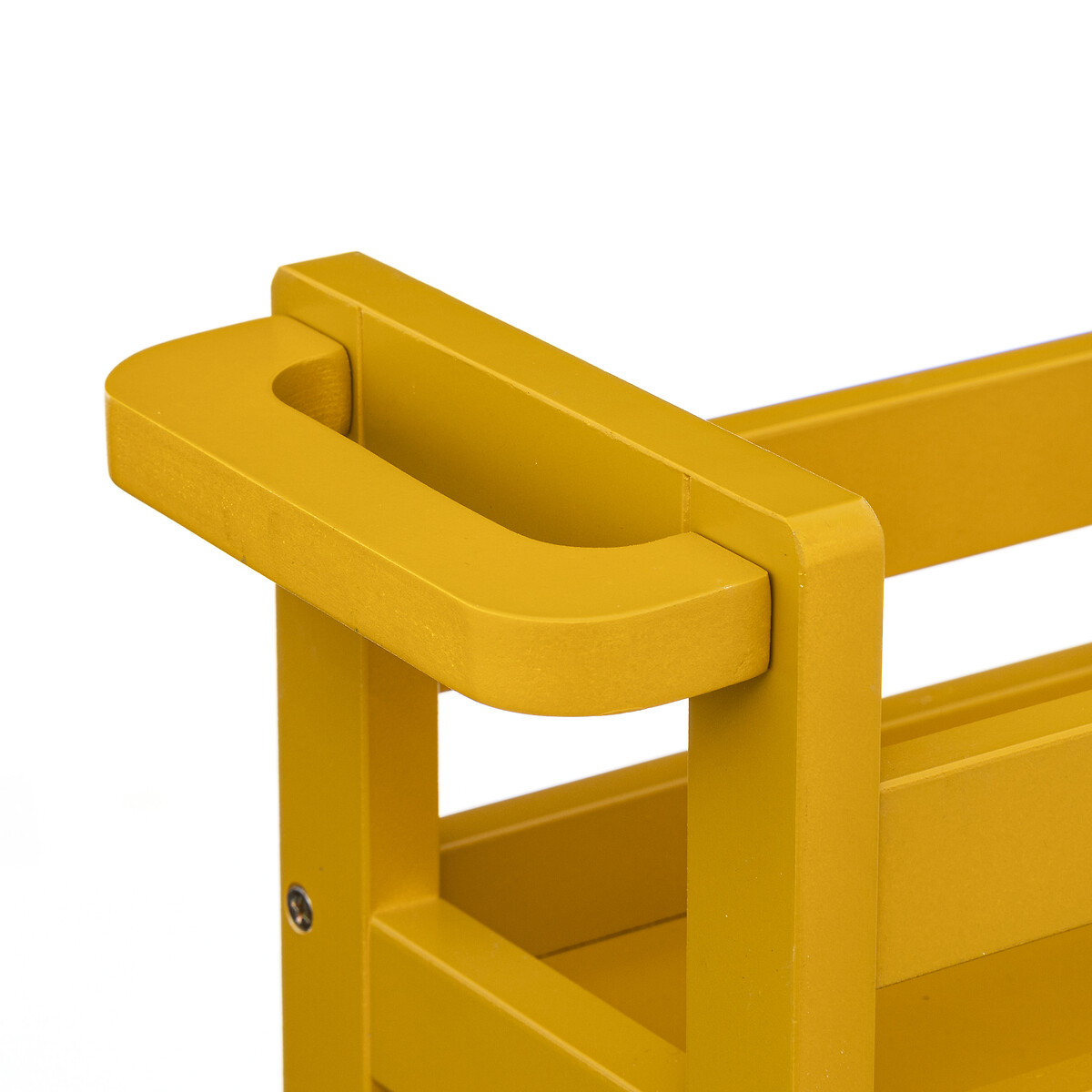 Desserte à roulettes 3 niveaux, jaune moutarde Colorama