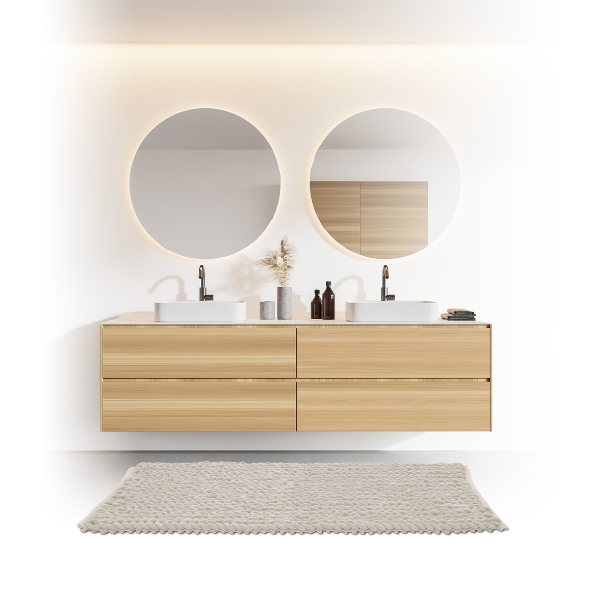 Tapis de bain 50x120 cm, beige naturel Colorama