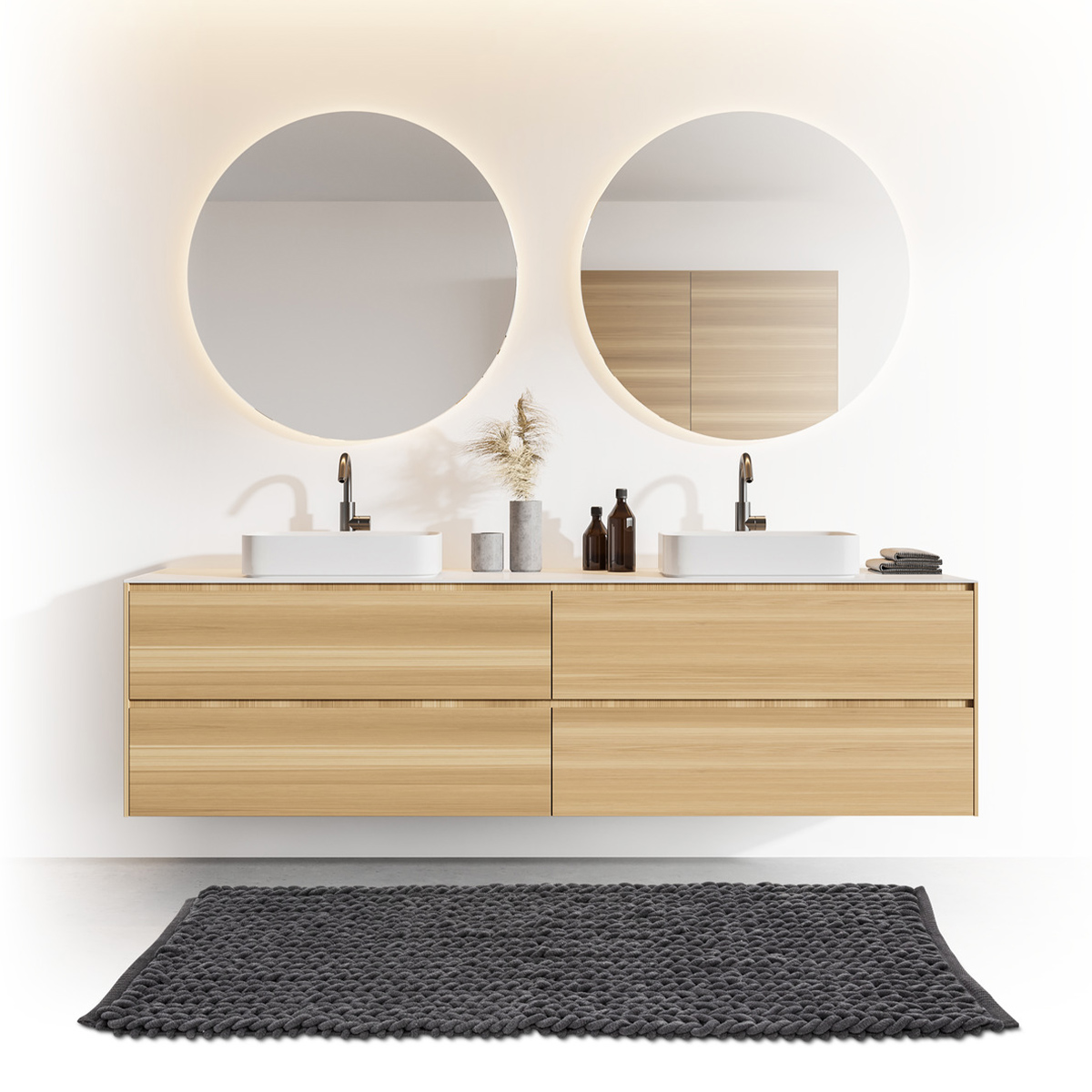 Tapis de bain 50x120 cm, noir khôl Colorama