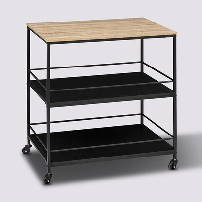 Desserte grand modèle 2 niveaux, noir Aliaj