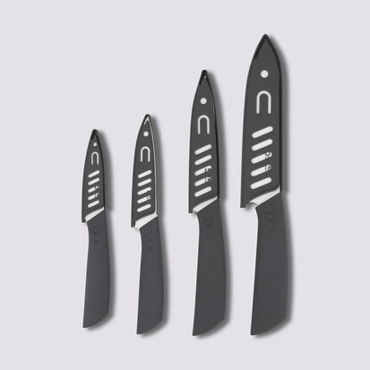 Lot de 4 couteaux en céramique, gris Zirco