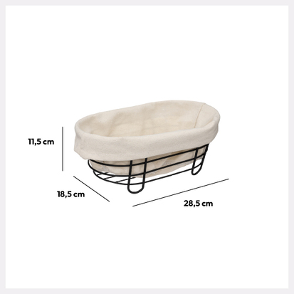 Corbeille en acier 28 cm - beige, noir 