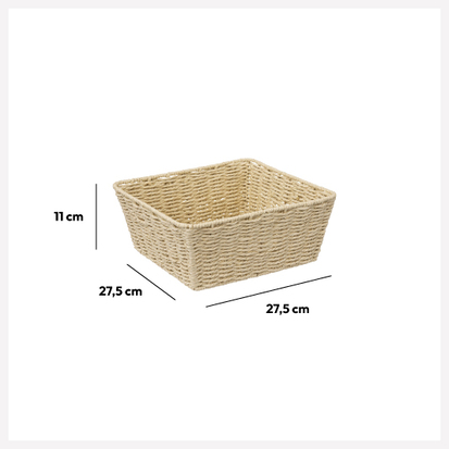 Corbeille tressée carré 28 cm Kord